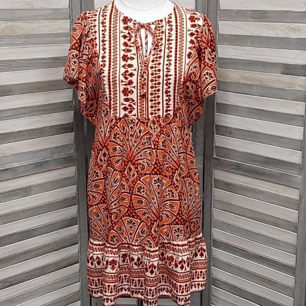 Women's Ruffle Short Sleeve A-Line Dress | Knox Rose | Small